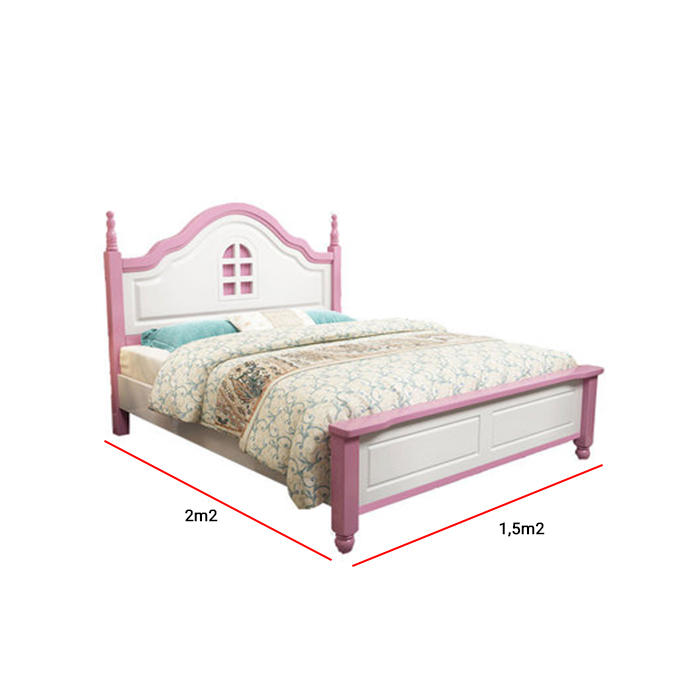 Giường ngủ trẻ em kiểu Hàn gỗ sồi 1m5x2m - Giường ngủ cao cấp (kt 1m5x2m)