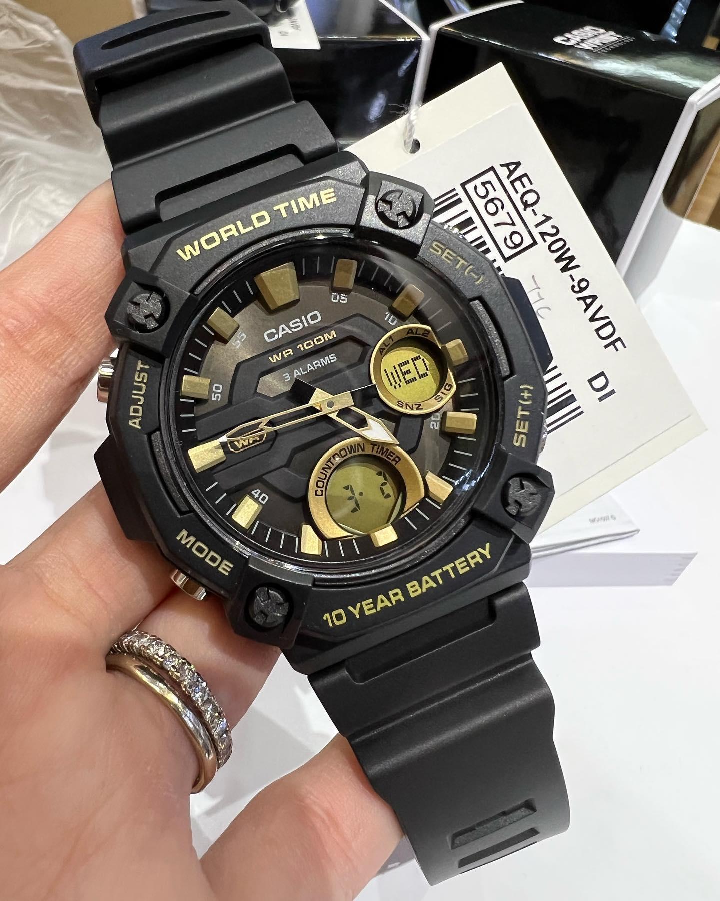 Đồng Hồ Nam Dây Nhựa Casio Standard AEQ-120W-9AVDF Chính Hãng - AEQ-120W-9A Pin 10 Năm