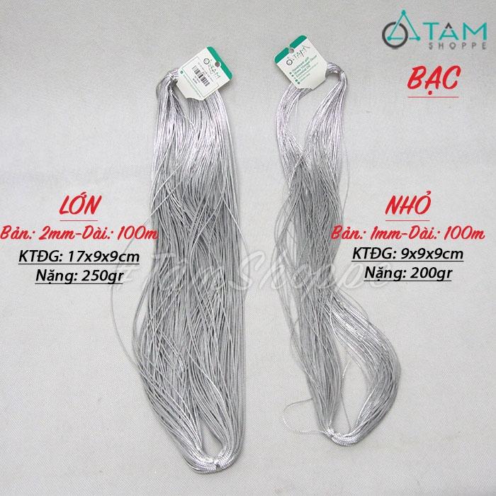 Dây chỉ kim tuyến vàng bạc bó dài 100m