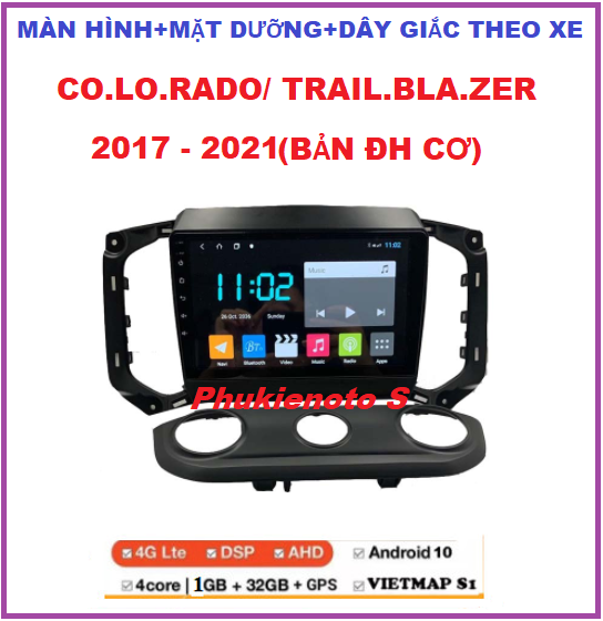Màn hình lắp sim 4G-phát wifi,kết nối wifi cho xe CO-LO.RA-DO/TRAIL.B.LAZER bản điều hòa cơ 2017-2021 ram1G-rom32G, IPS chống chói, kính cường lực 2.5D, tích hợp bản đồ chỉ đường, YOUTUBE ẩn.Bộ đầu dvd xe Co-lo.ra.do kèm mặt dưỡng.