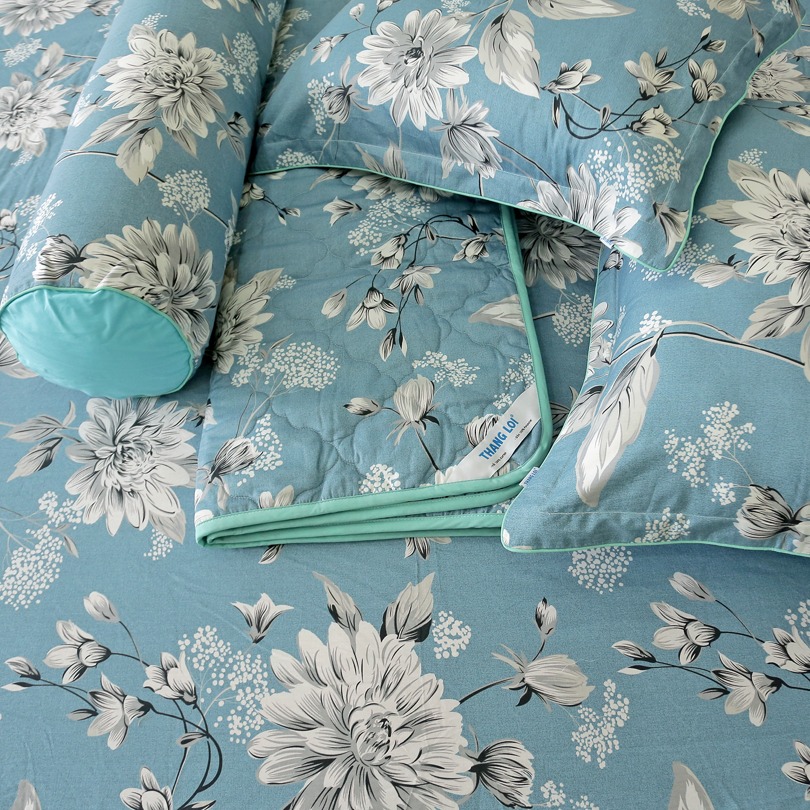 Bộ Chăn Drap Gối Cotton Hoa Thắng Lợi Mẫu 26 - Chính hãng
