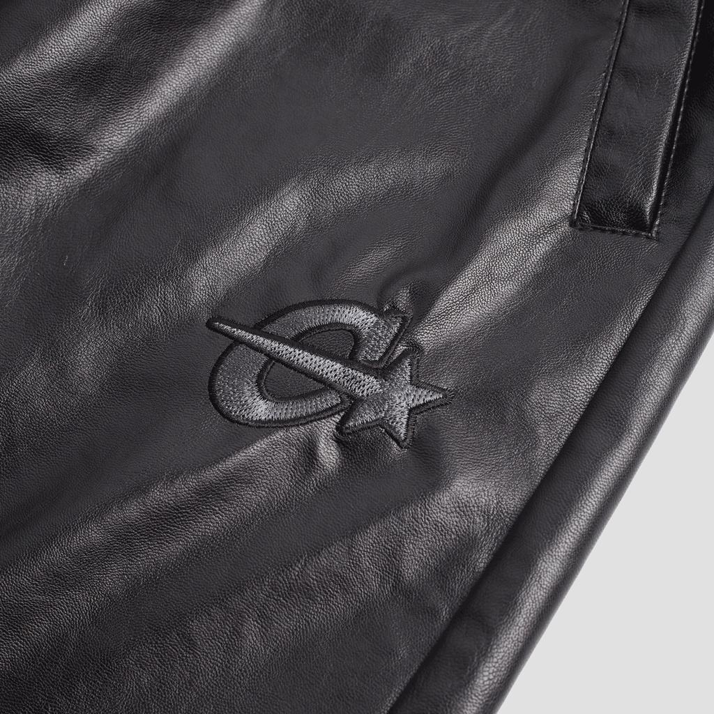 Set áo khoác da  C-star Black Leather, da tổng hợp unisex nam nữ form rộng