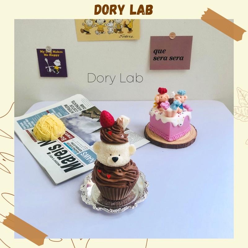 Nến Thơm Cupcake Gấu Con Cute Handmade Không Khói, Quà Tặng, Phụ Kiện Decor - Dory Lab