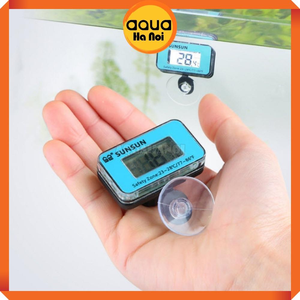Nhiệt kế điện tử hồ thủy sinh màn hình hiển thị LCD chống thấm nước - Kèm hít kính thành hồ
