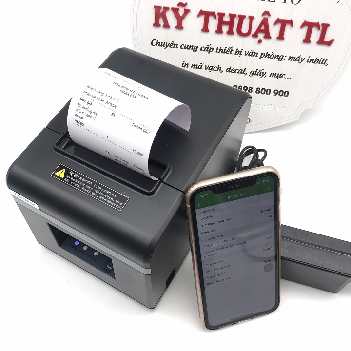 Máy in hóa đơn Xprinter N160II Orange (Máy in khổ K80, tự động cắt giấy, siêu bền)- Hàng chính hãng