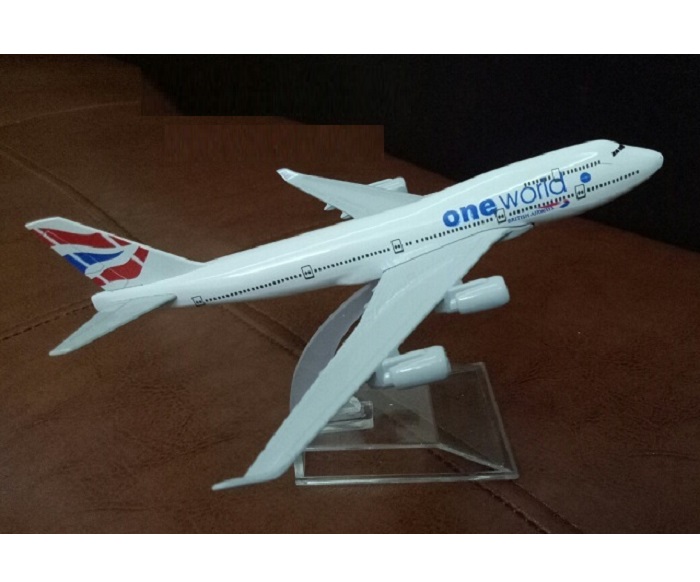 Mô hình máy bay tĩnh B747 Oneworld British 16cm