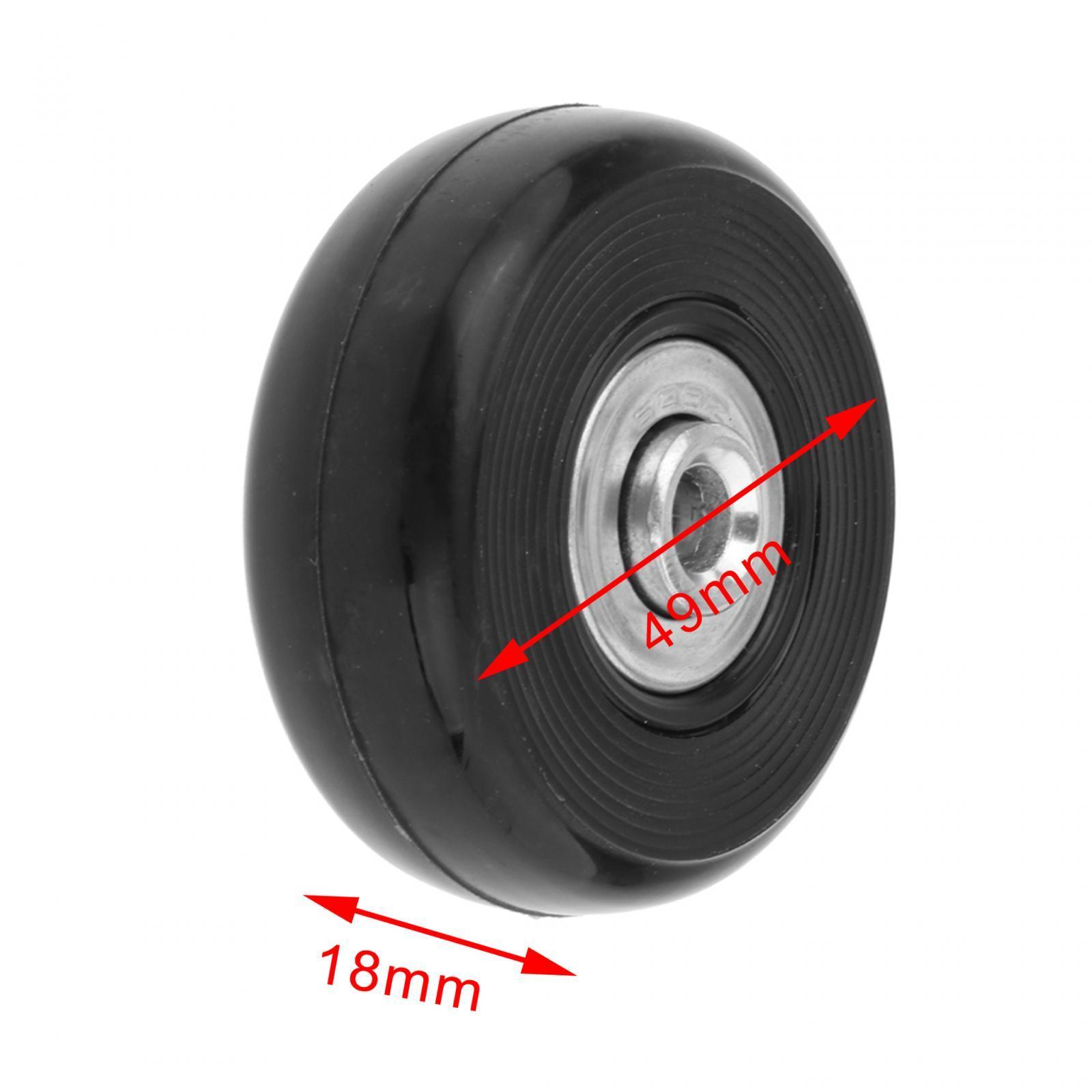 4x Replacement Suitcase Wheels PU Metal Swivel Caster Wheels Repair Set Easy Installation ,Axles Mute Luggage Suitcase Replacement Wheels Set