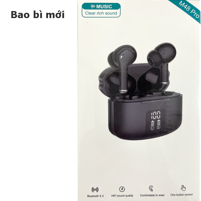 Hình ảnh Tai nghe bluetooth nhét tai chống ồn cao cấp V5.3 chính hãng dùng cho iPhone Samsung OPPO VIVO HUAWEI XIAOMI tai nghe không dây - Hàng Chính Hãng PKCB