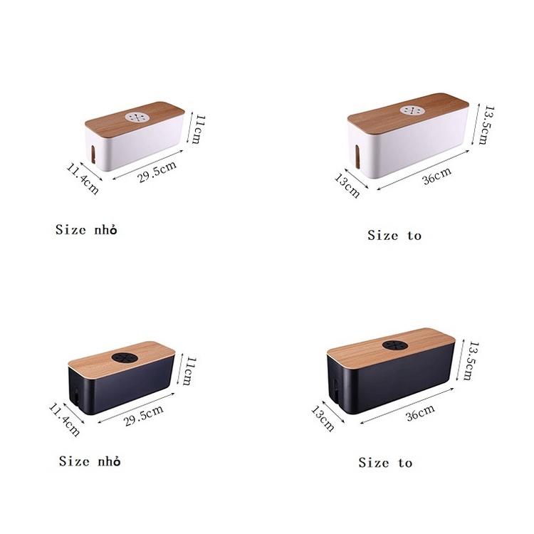 Hộp đựng ổ cắm điện bảo vệ an toàn chống bụi bẩn tiện lợi từ nhựa ABS và gỗ.