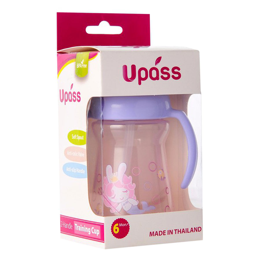 Cốc Uống Nước Bằng Ống Hút 2 Tay Cầm Upass UP0080N