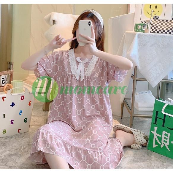 Váy ngủ bầu và sau sinh cho con bú ti BÈO- Đồ đầm mặc nhà Cotton cho mẹ thời trang mùa hè Đẹp Giá Rẻ Bigsize