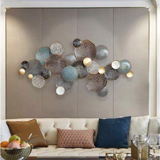 Tranh sắt họa tiết lá sen nghệ thuật trang trí nội thất phong thủy mang lại may mắn tài lộc cho gia chủ