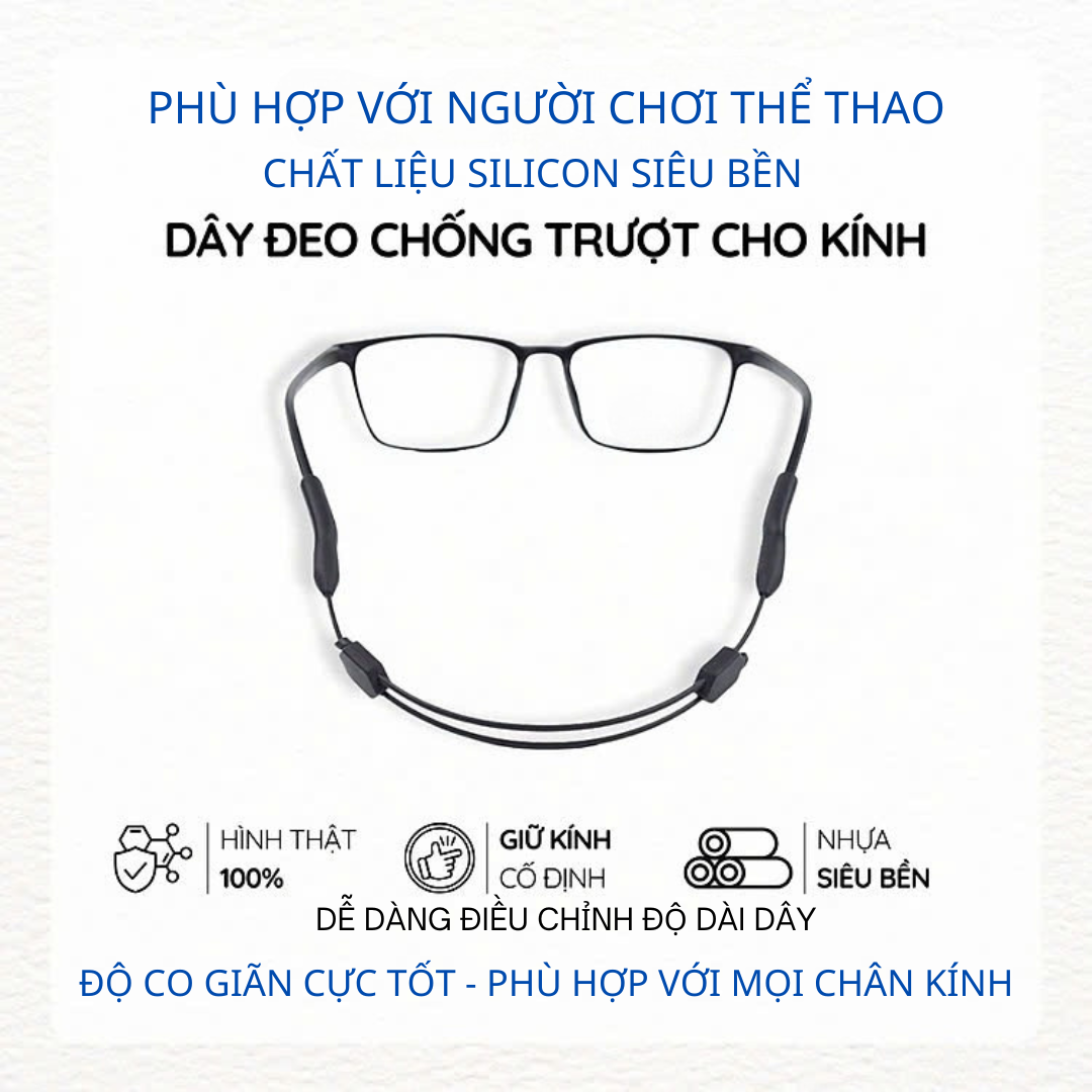 Dây đeo mắt kính giữ gọng kính, chơi thể thao chống rơi kính Trượt Chất Liệu Nhựa Silicon, Ôm Sát Vòng Đầu Phiên Bản Nâng Cấp Chơi Thể Thao Sports