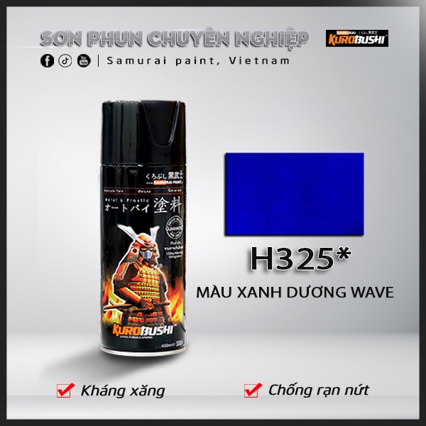 Sơn xịt Samurai Kurobushi - XANH DƯƠNG WAVE H325 (400ml)