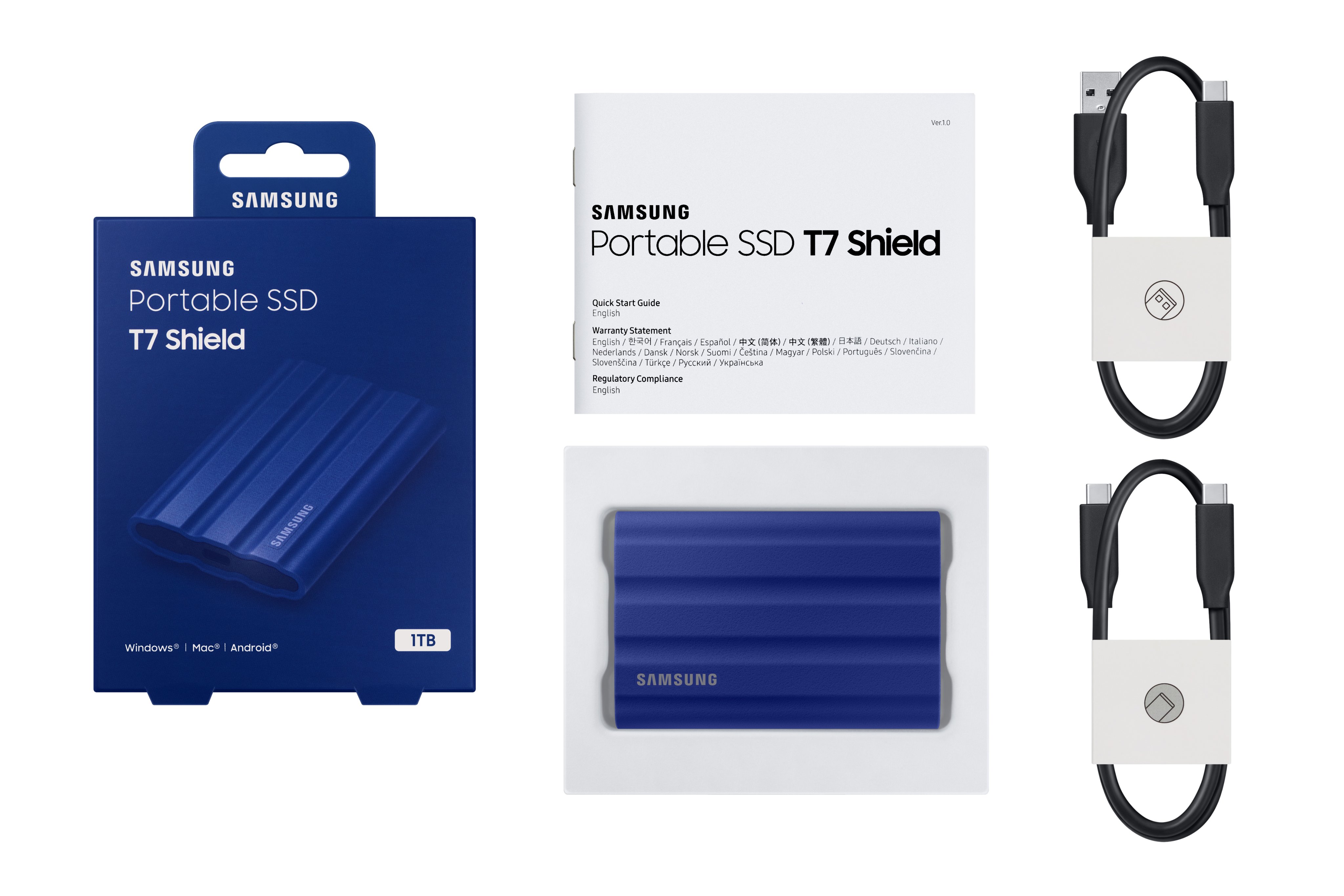 Ổ cứng di động SSD Samsung Portable T7 Shield 1TB | 2TB NVMe PCIe USB 3.2 Gen 2 tốc độ tối đa 1.050 MB/s dung lượng - hàng chính hãng
