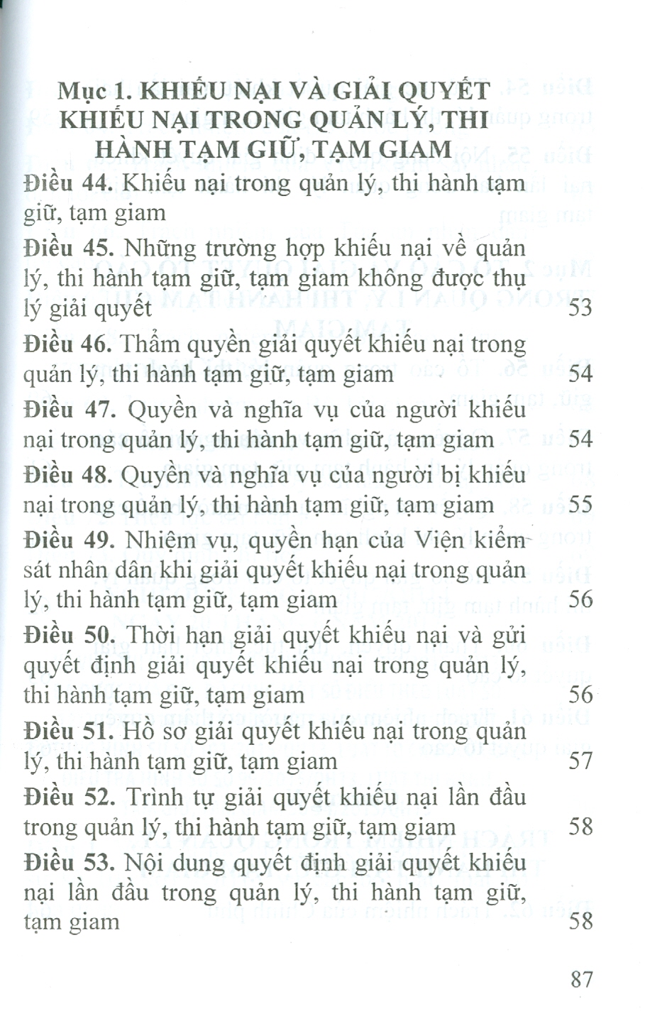 Luật Thi Hành Tạm Giữ, Tạm Giam