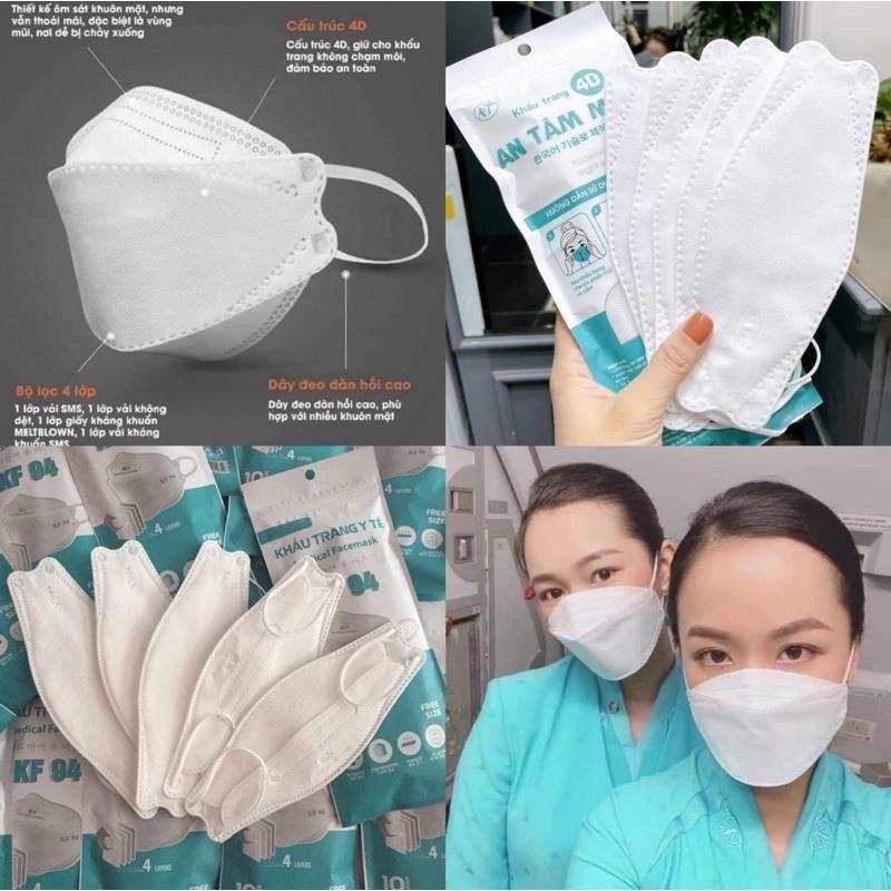 Khẩu Trang Y Tế 4 Lớp KF94 V - MASK Chống Bụi Mịn Và Kháng Khuẩn Hàng Cao Cấp