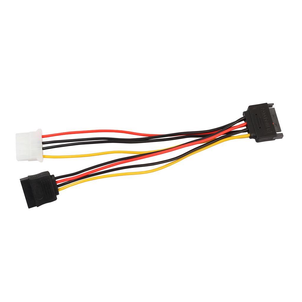 15-Pin Serial SATA Male to 15-pin /LP4 Female Power Cable For IDE Hard Drive