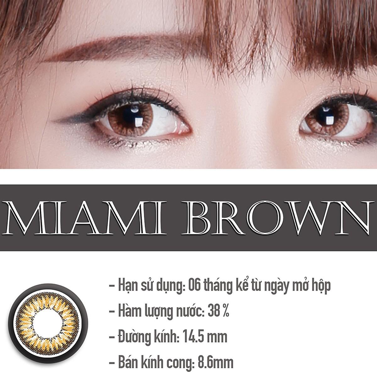 [Một miếng] Kính Áp Tròng Dùng 6 Tháng Eye Secret KM6T - Miami Brown