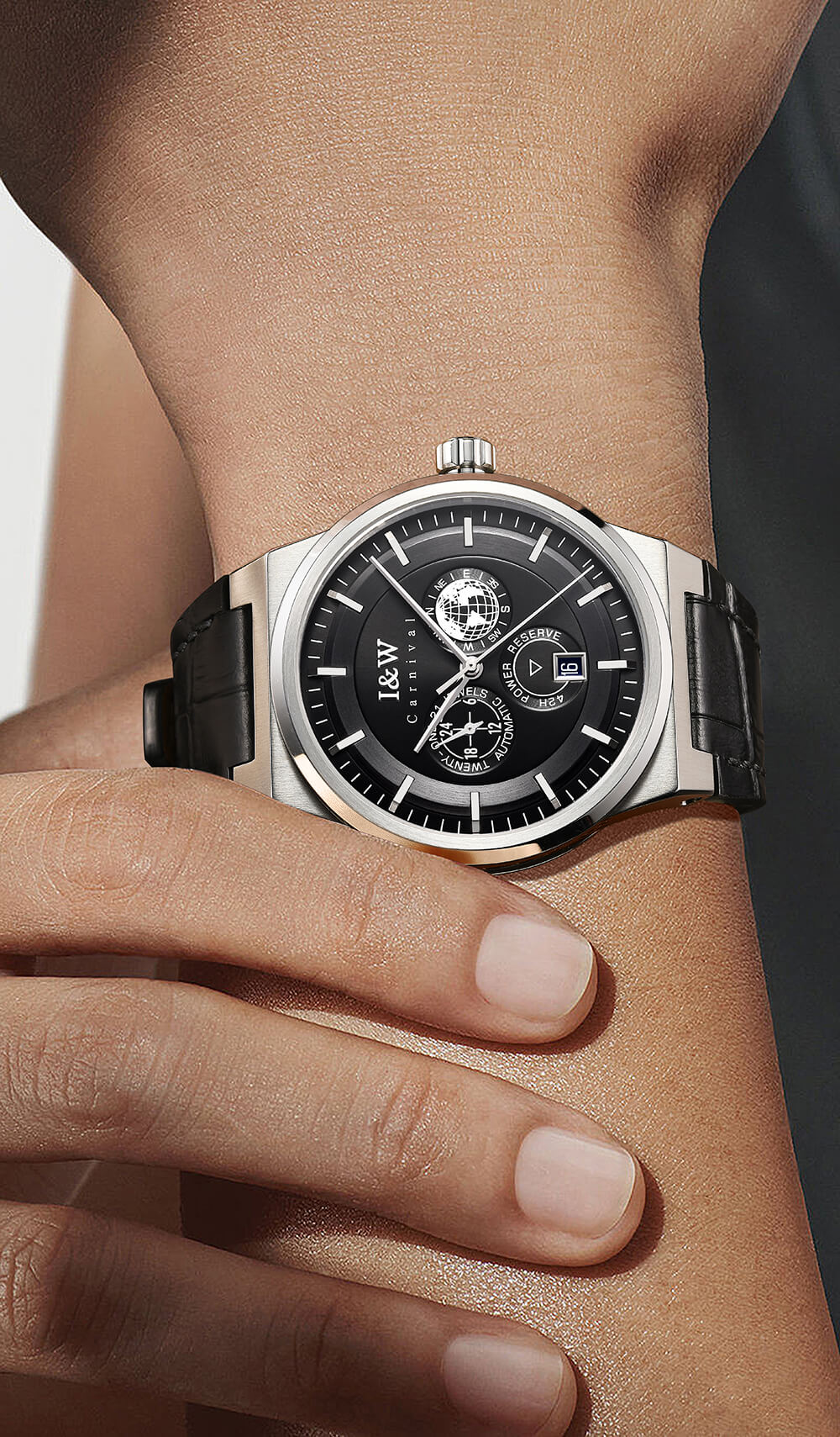 Đồng hồ nam chính hãng IW Carnival IW782G-4 ,kính sapphire,chống xước,chống nước 50m,Bh 24 tháng,máy cơ (automatic)