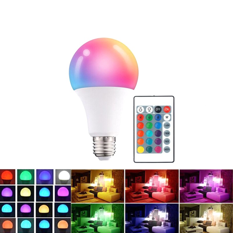 Bóng Đèn LED RGB 220V Đèn Thông Minh 7W Với Điều Khiển Từ Xa LED Home Magic RGB Thay Đổi Màu Có Thể Điều Chỉnh Độ Sáng, Trang Trí Nội Thất Quán Bar Tiệc Tùng