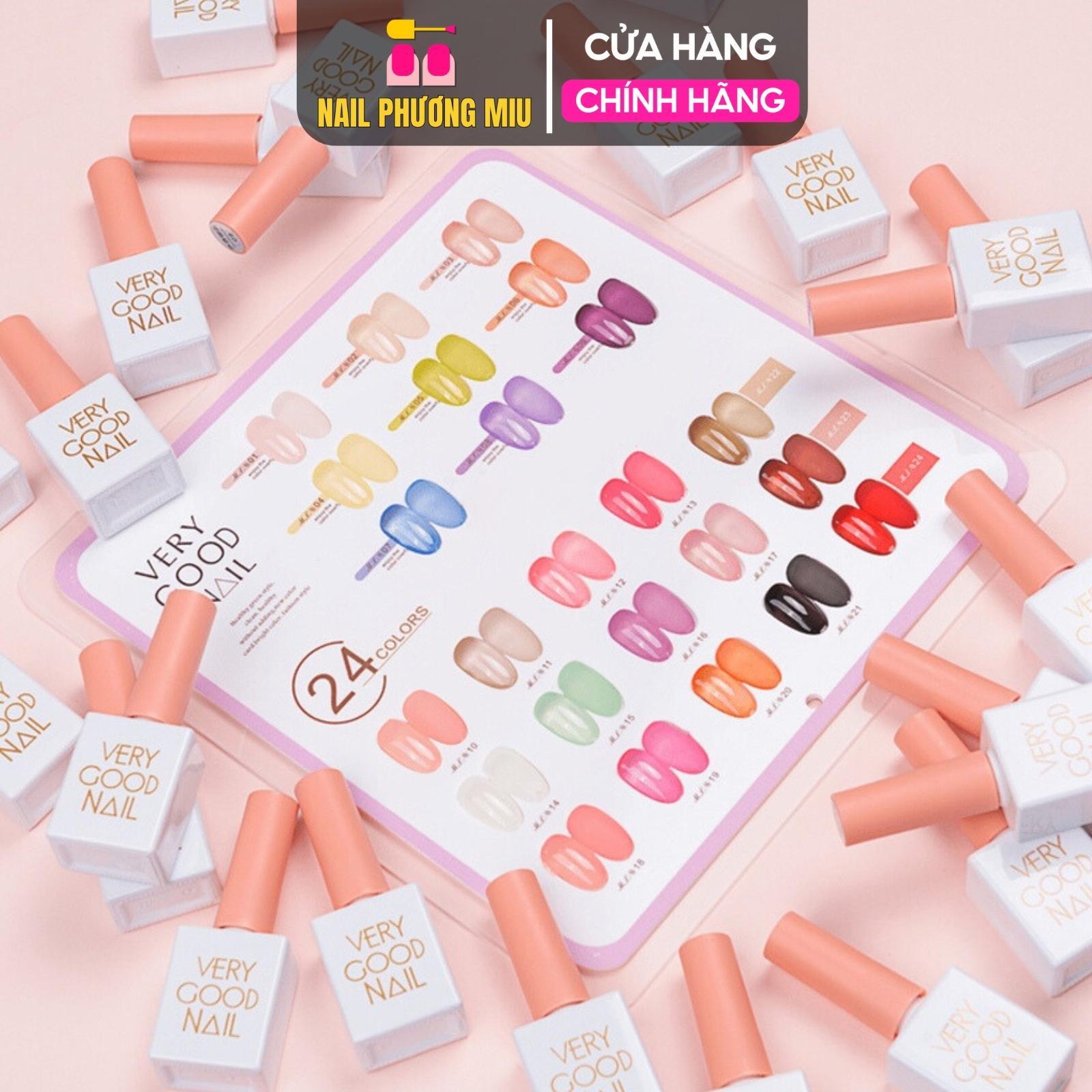 Set Sơn Thạch Very Good Nail 24 Màu Đậm Đặc, Tặng Bảng Màu Cao Cấp, Lên Màu Chuẩn Làm Nail Phương Miu Nữ Women