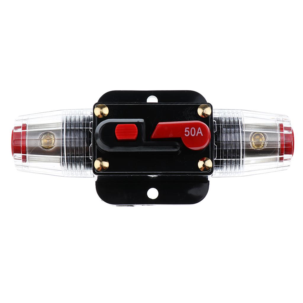 2pcs 12V-24V 50A Circuit Breaker Reset Fuse Car Boat Fuse Holder Waterproof Fuse For Protection System