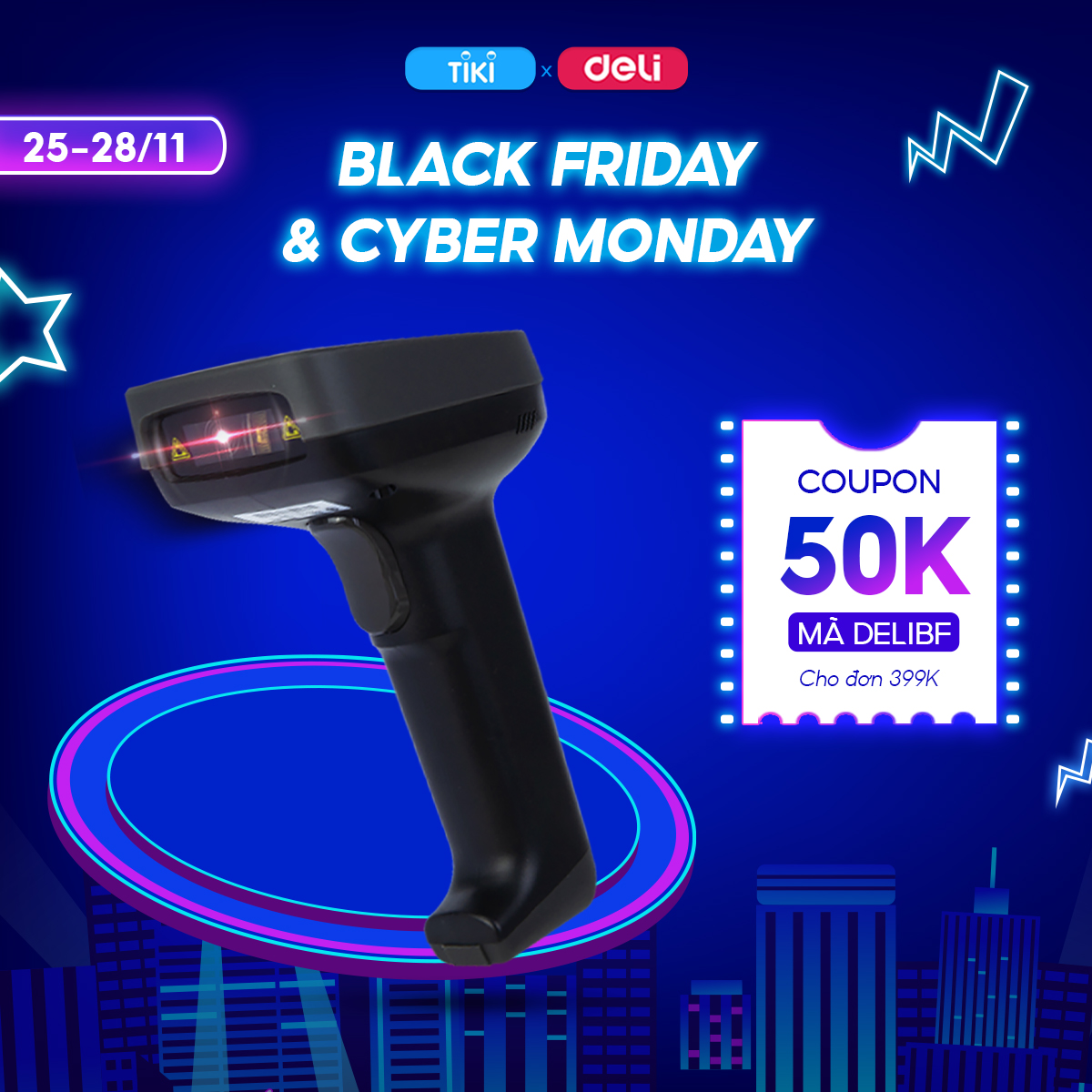 Máy Quét Mã Vạch Deli - Kết Nối Bluetooth, Độ Phân Giải Cao - Phù Hợp Cho Cửa Hàng, Siêu Thị - Hàng Chính Hãng - E14953W/E14953/E14952