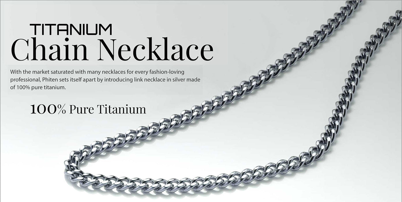 Vòng cổ Phiten titanium chain w adzuki40+5cm