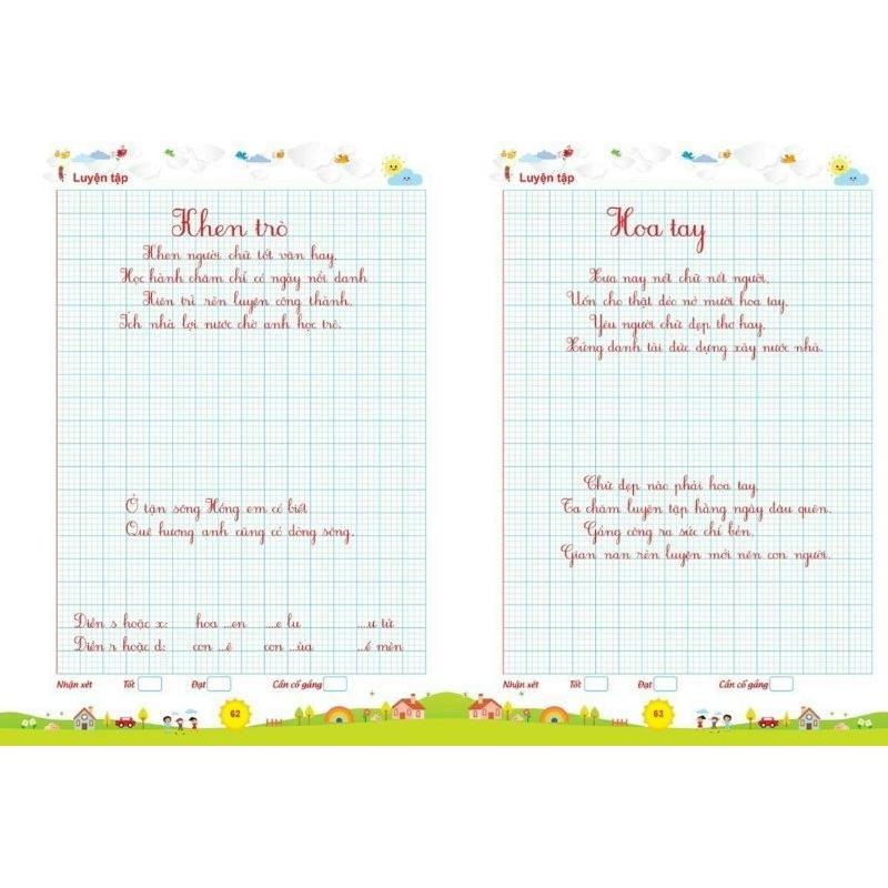 Vở luyện viết chữ hoa, chữ thường cỡ nhỏ theo nhóm