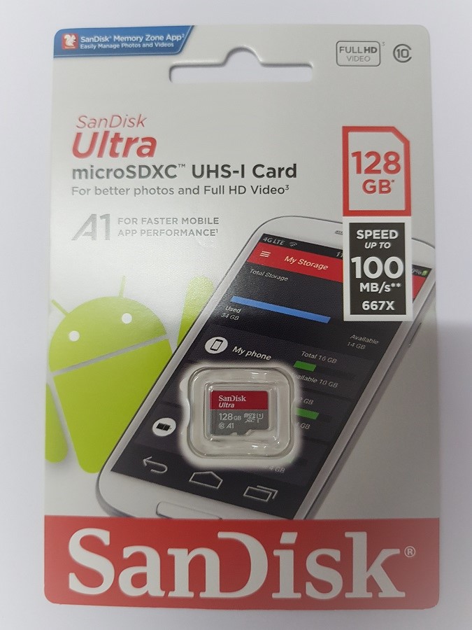 Thẻ nhớ MicroSDXC SanDisk Ultra A1 100MB/s 128GB - Hàng Nhập Khẩu