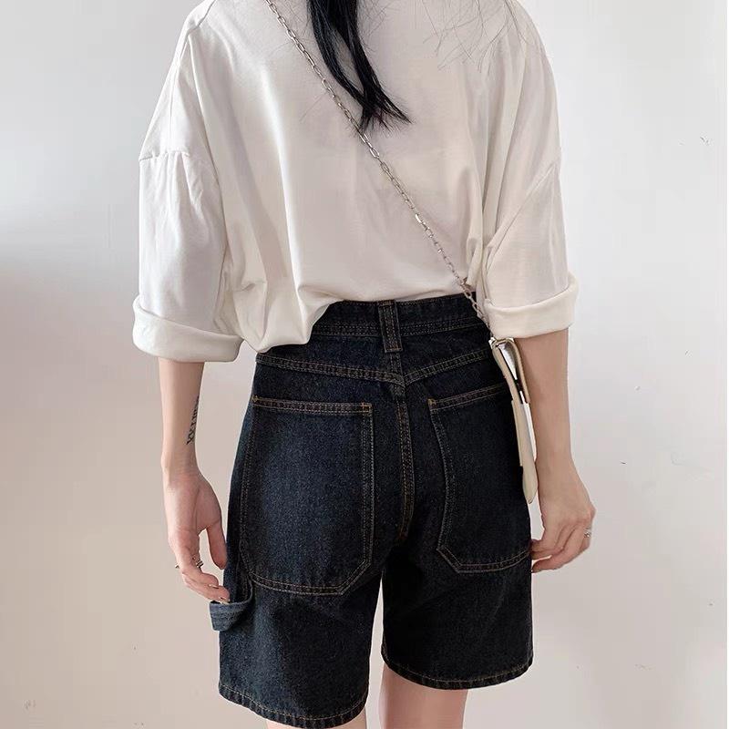 Quần short jean ống rông, quần short jean cạp cao phong cách C24