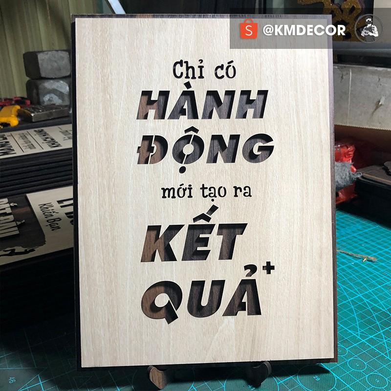 Mẫu tranh &quot;chỉ có hành động mới tạo ra kết quả&quot; - Tranh tạo động lực treo tường trang trí văn phòng