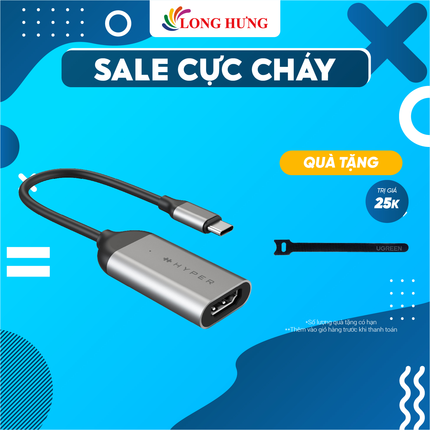 Cổng chuyển đổi HyperDrive USB-C to 8K60Hz HDMI HD-H8K - Hàng chính hãng
