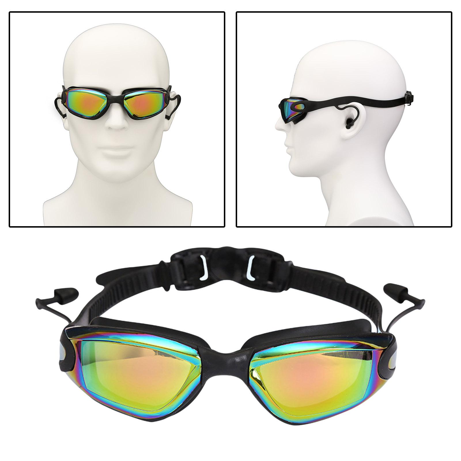Swimming Goggles UV Protection Anti-fog Earplugs Swim Goggles Gray