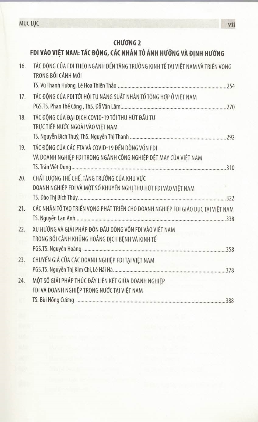 FDI Toàn Cầu Và Định Hướng Thu Hút FDI Của Việt Nam Trong Bối Cảnh Mới (Sách chuyên khảo)