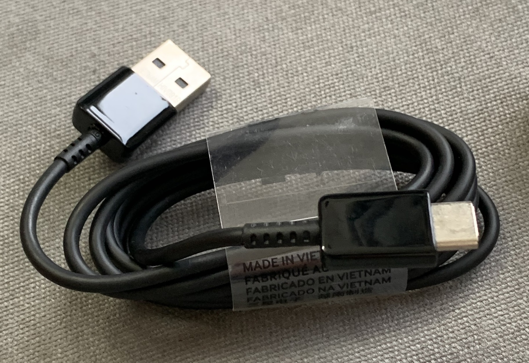 Cáp dữ liệu,cáp sạc nhanh USB S8,S9 Type C màu đen,  dùng cho máy Samsung, Huawei, Oppo Dài 1.2m