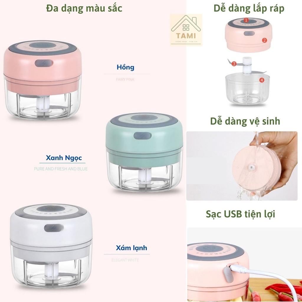 Máy xay mini cầm tay, xay tỏi ớt, xay thịt, xay rau củ, xay sinh tố xay đồ ăn dặm cho bé