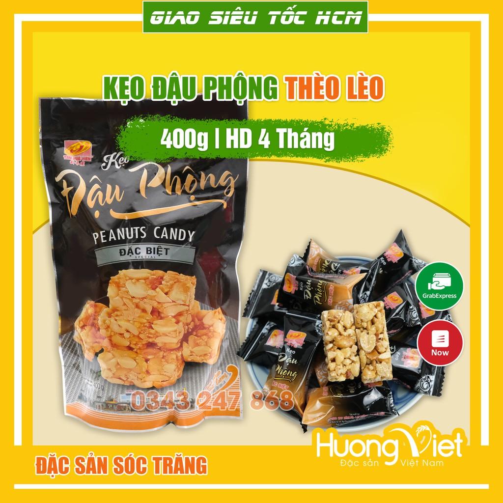 Đặc Sản Sóc Trăng - Kẹo Đậu Phộng Đặc Biệt Tân Huê Viên Giòn Ít Ngọt 400Gr, Đặc Sản Kẹo Thèo Lèo Miền Tây Sóc Trăng