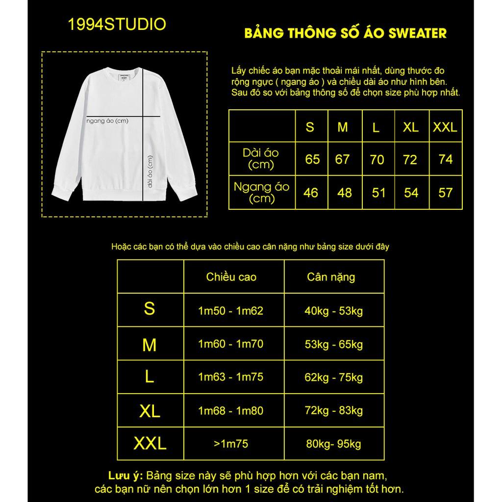 Áo Sweater Tay Dài Hình Rắn Phản Quang 7 màu Unisex Form Rộng