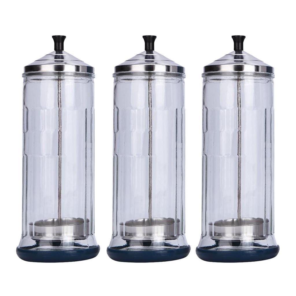3x Disinfection Jar Sanitizer Bottle Cup for Barber Shop Nipper Manicure