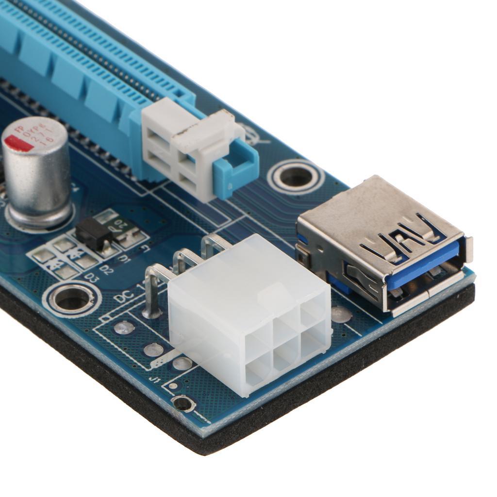 VER006C 1x To 16x GPU Extender Riser Card 6 PIN  Adapter Cable USB 3.0