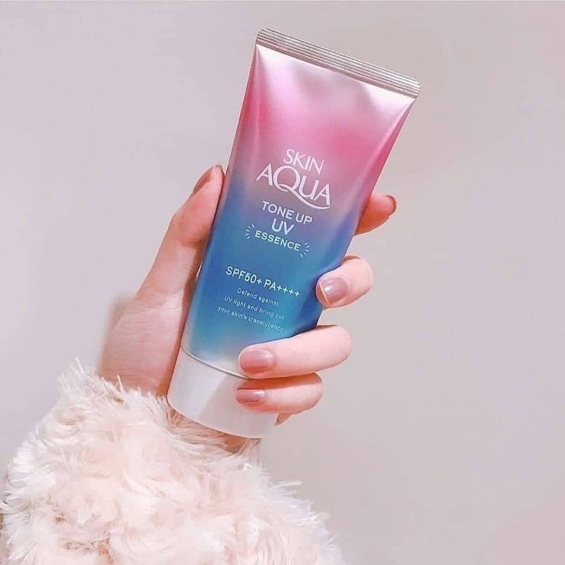 Kem chống nắng Skin Aqua Tone up UV Essence SPF 50+PA++++ nội địa Nhật Bản 80 gram(Tặng 1 miếng mặt nạ nén)