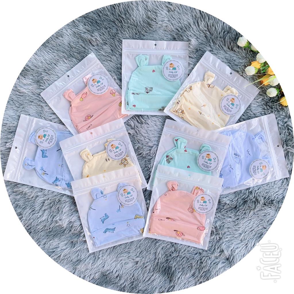 Mũ cotton tai thỏ che thop cho bé sơ sinh
