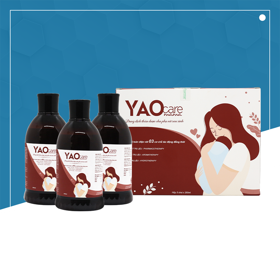 Combo 2 hộp Xông tắm sau sinh Yaocare Mama - DK Pharma, 6 chai 250ml và 1 chai tắm bé Yaocare baby Dk Pharma