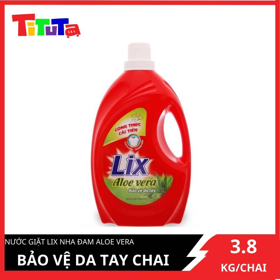 Nước Giặt Lix Nha Đam Aloe Vera 4Kg NG400 - Bảo Vệ Da Tay