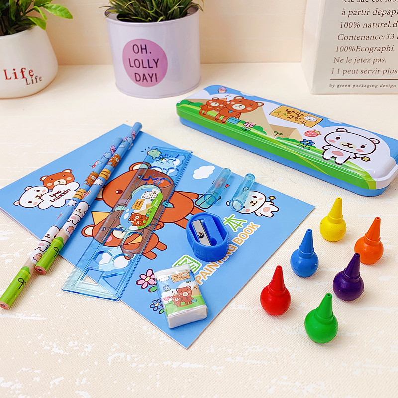 Đồ dùng học tập, bộ dụng cụ học tập gồm combo 9 món cute dễ thương cho các bé
