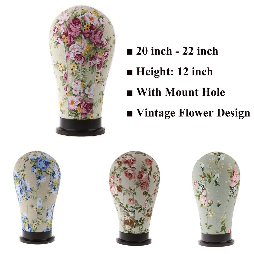 22inch Cork Canvas Hair Mannequin+100pcs T-pins for Wigs Hairpiece Display Shop