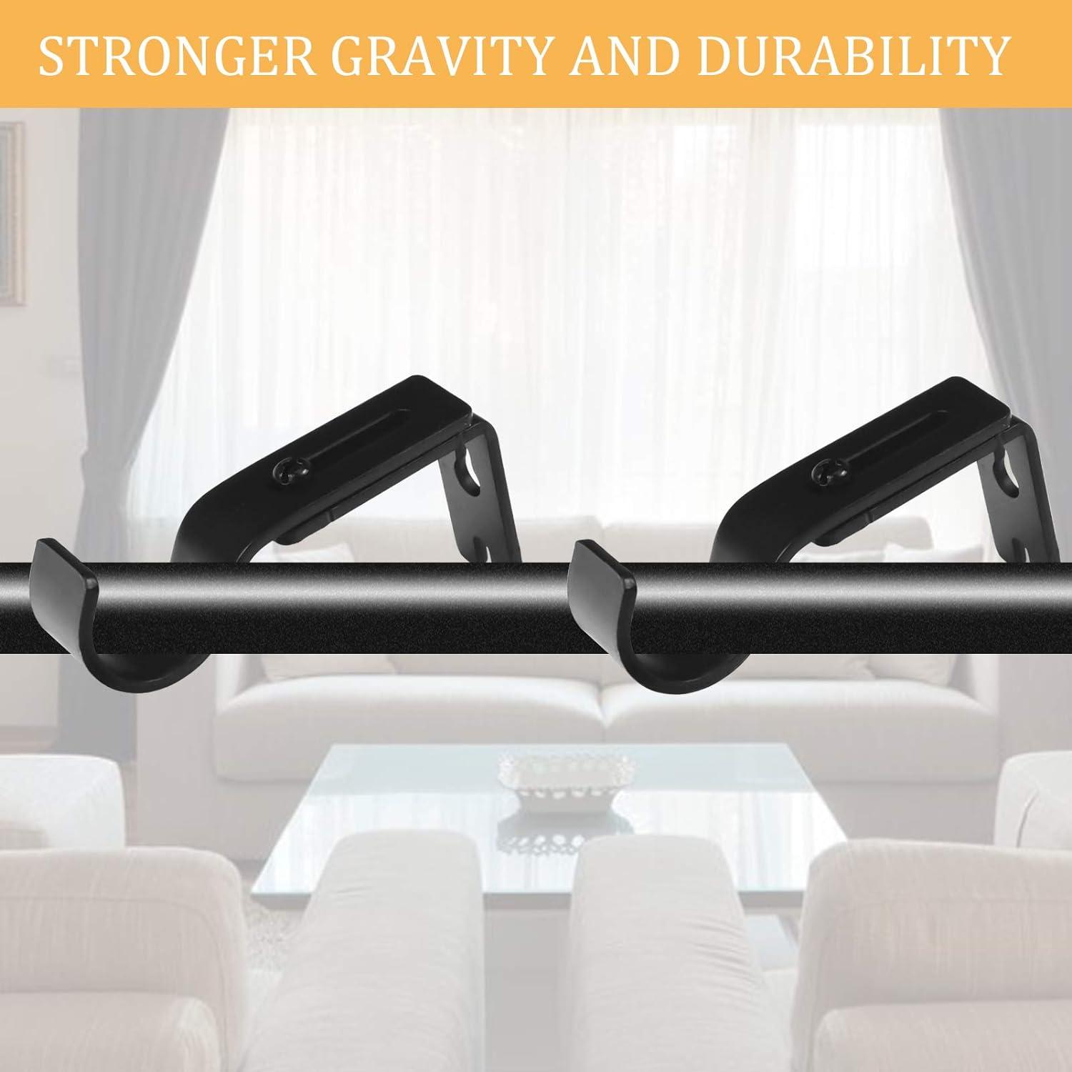 3 Cái Có Thể Điều Chỉnh Treo Tường Thanh Treo Màn Chân Đế Xếp Nếp Cực Thanh Hỗ Trợ Chân Đế Cho Phòng Ngủ Gia Đình Văn Phòng Đen