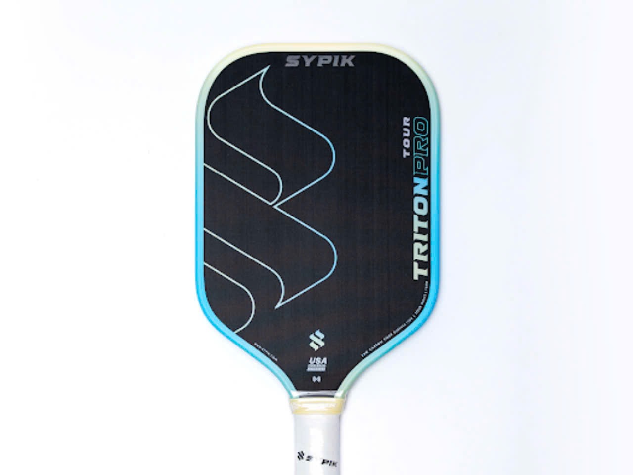 ￼Vợt Pickleball Sypik Triton Pro Sport Thể Thao Thể Dục Tennis Bóng - Màu Xanh Biển và Hồng Phấn - Cacbon, Cán Vợt, Banh